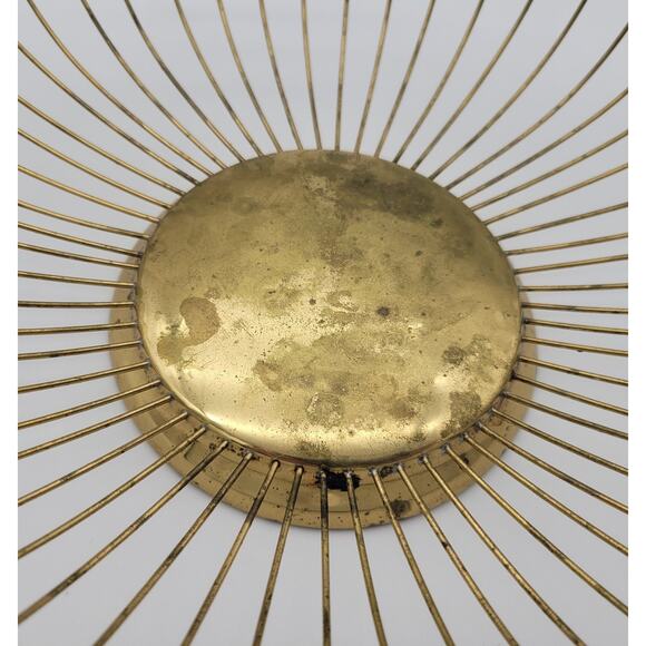 Vintage Mid Century 60s Wire Bread Basket Fruit Bowl MCM Oval Gold Tone Italy - Picture 8 of 16